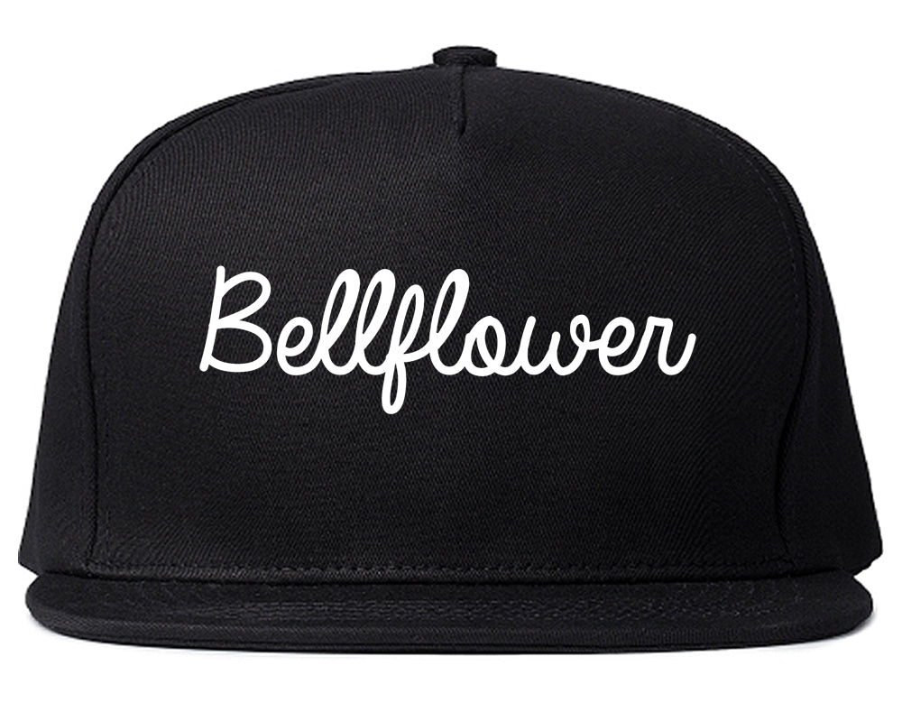 Bellflower California CA Script Mens Snapback Hat Black