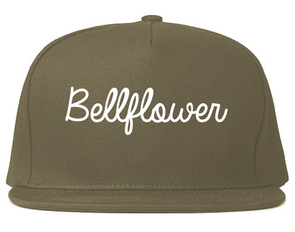 Bellflower California CA Script Mens Snapback Hat Grey