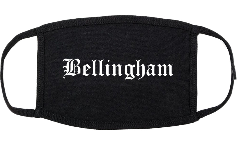 Bellingham Washington WA Old English Cotton Face Mask Black