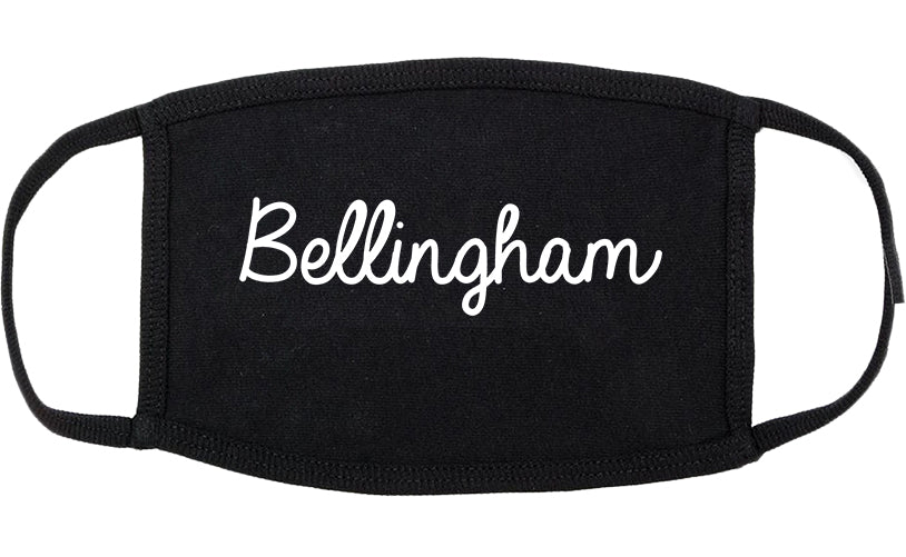 Bellingham Washington WA Script Cotton Face Mask Black