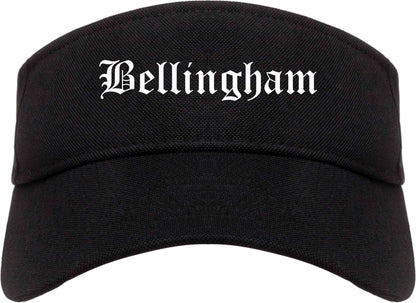 Bellingham Washington WA Old English Mens Visor Cap Hat Black