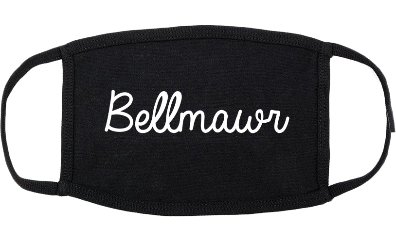 Bellmawr New Jersey NJ Script Cotton Face Mask Black