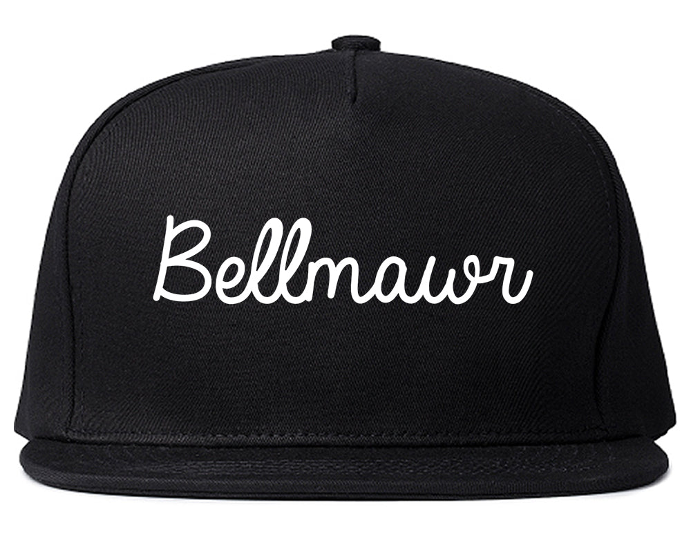 Bellmawr New Jersey NJ Script Mens Snapback Hat Black