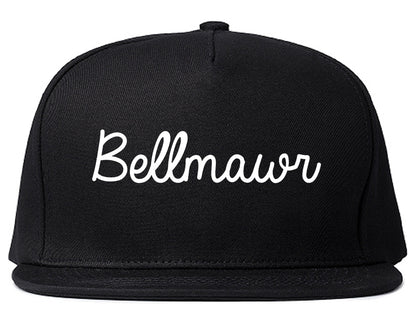 Bellmawr New Jersey NJ Script Mens Snapback Hat Black