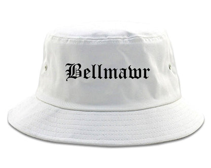 Bellmawr New Jersey NJ Old English Mens Bucket Hat White