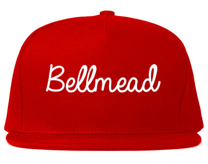 Bellmead Texas TX Script Mens Snapback Hat Red
