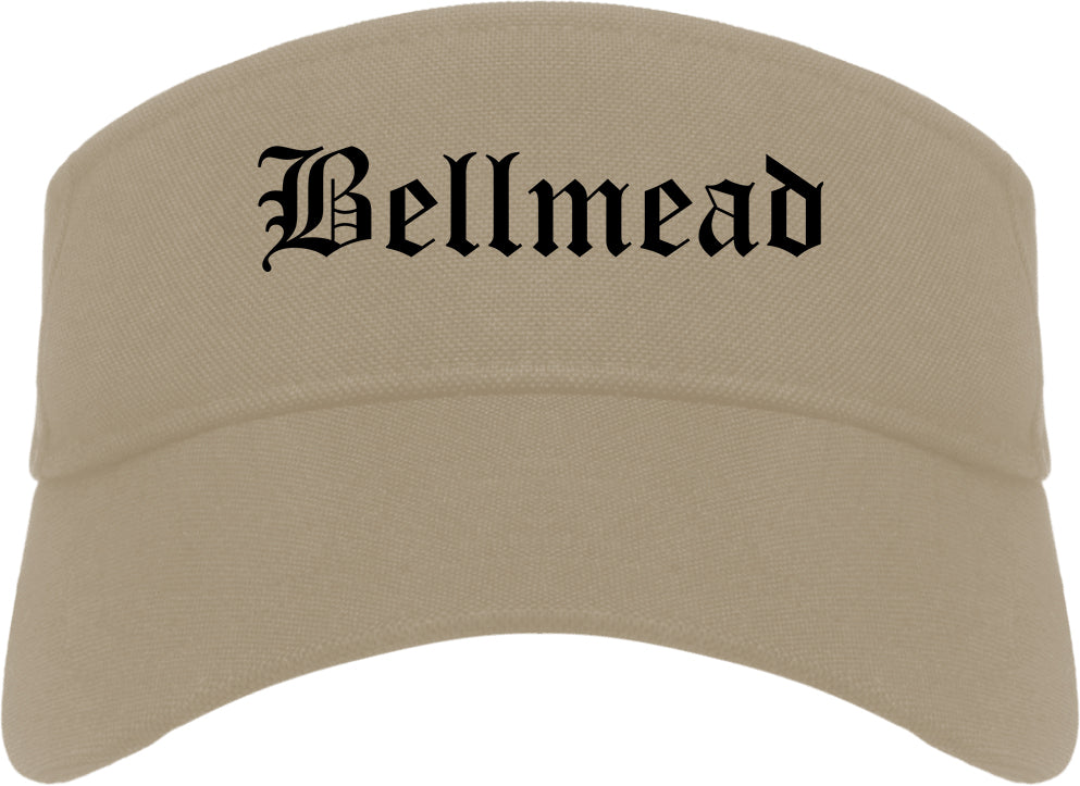 Bellmead Texas TX Old English Mens Visor Cap Hat Khaki