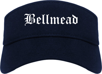 Bellmead Texas TX Old English Mens Visor Cap Hat Navy Blue