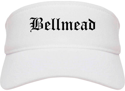 Bellmead Texas TX Old English Mens Visor Cap Hat White