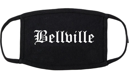 Bellville Texas TX Old English Cotton Face Mask Black