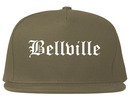 Bellville Texas TX Old English Mens Snapback Hat Grey