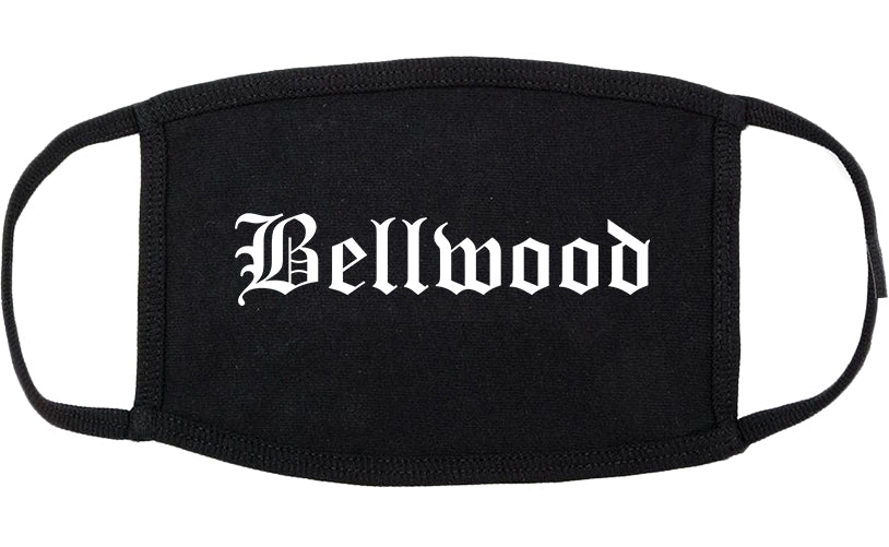 Bellwood Illinois IL Old English Cotton Face Mask Black