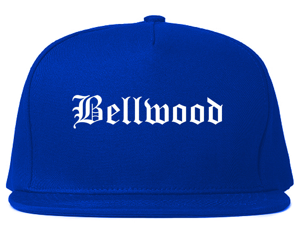 Bellwood Illinois IL Old English Mens Snapback Hat Royal Blue