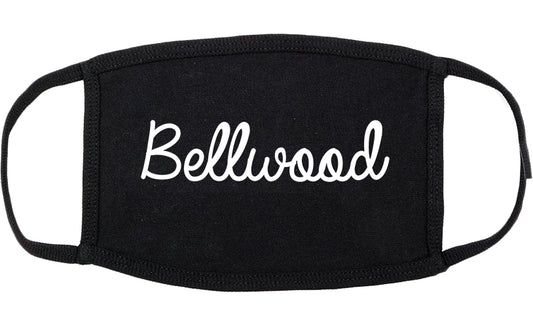 Bellwood Illinois IL Script Cotton Face Mask Black