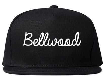 Bellwood Illinois IL Script Mens Snapback Hat Black