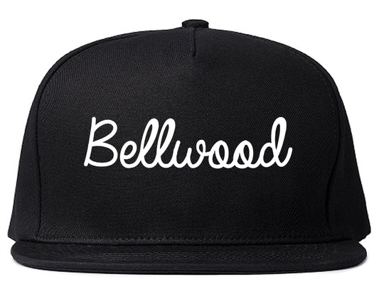 Bellwood Illinois IL Script Mens Snapback Hat Black