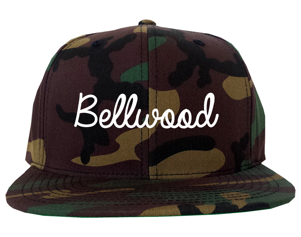 Bellwood Illinois IL Script Mens Snapback Hat Army Camo