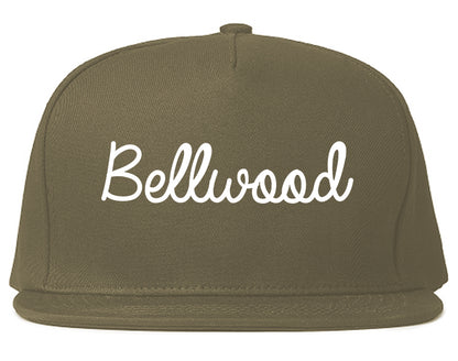 Bellwood Illinois IL Script Mens Snapback Hat Grey