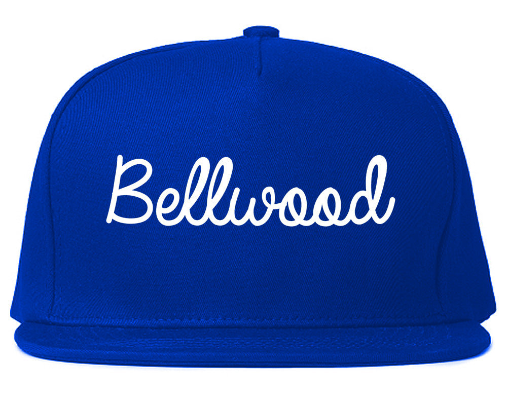 Bellwood Illinois IL Script Mens Snapback Hat Royal Blue
