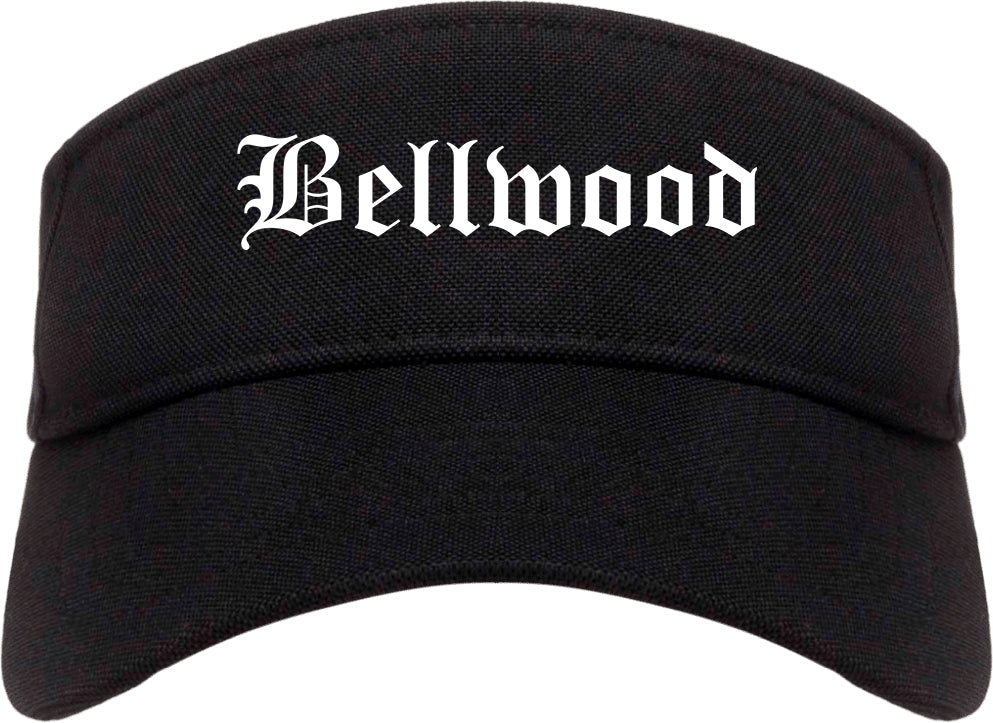 Bellwood Illinois IL Old English Mens Visor Cap Hat Black