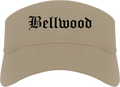 Bellwood Illinois IL Old English Mens Visor Cap Hat Khaki
