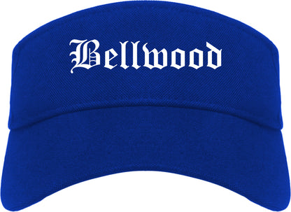 Bellwood Illinois IL Old English Mens Visor Cap Hat Royal Blue