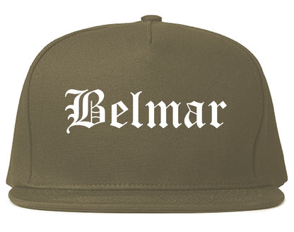 Belmar New Jersey NJ Old English Mens Snapback Hat Grey