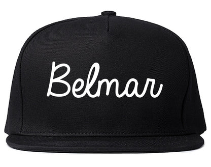Belmar New Jersey NJ Script Mens Snapback Hat Black