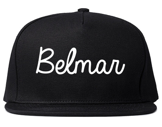 Belmar New Jersey NJ Script Mens Snapback Hat Black