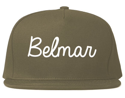 Belmar New Jersey NJ Script Mens Snapback Hat Grey