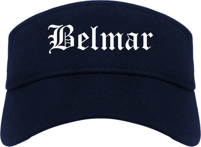 Belmar New Jersey NJ Old English Mens Visor Cap Hat Navy Blue