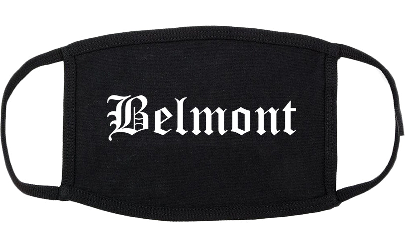 Belmont California CA Old English Cotton Face Mask Black