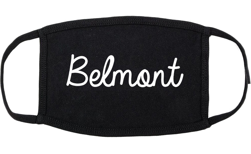 Belmont California CA Script Cotton Face Mask Black