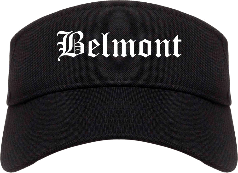 Belmont California CA Old English Mens Visor Cap Hat Black