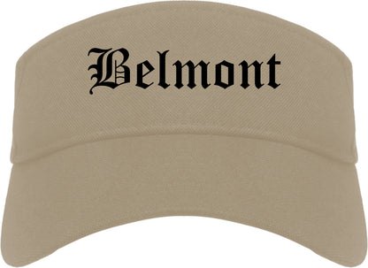 Belmont California CA Old English Mens Visor Cap Hat Khaki