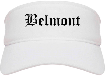 Belmont California CA Old English Mens Visor Cap Hat White