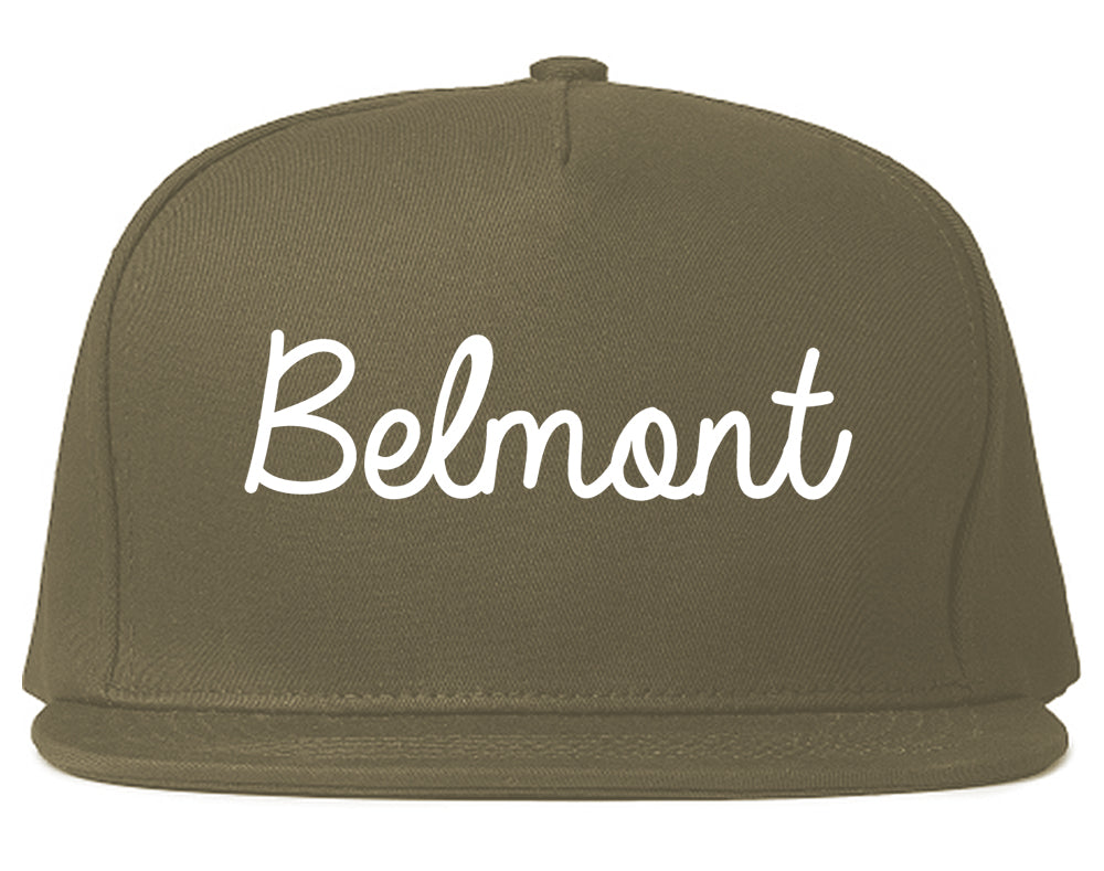 Belmont North Carolina NC Script Mens Snapback Hat Grey