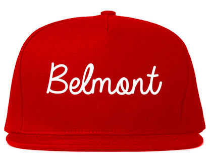 Belmont North Carolina NC Script Mens Snapback Hat Red