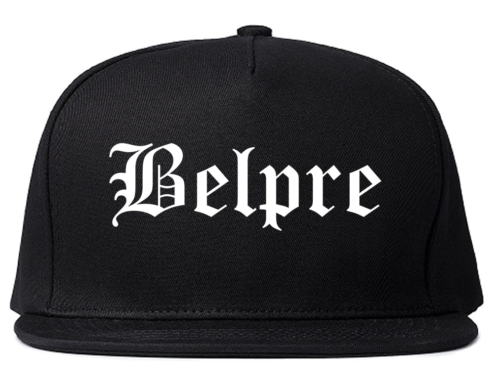 Belpre Ohio OH Old English Mens Snapback Hat Black