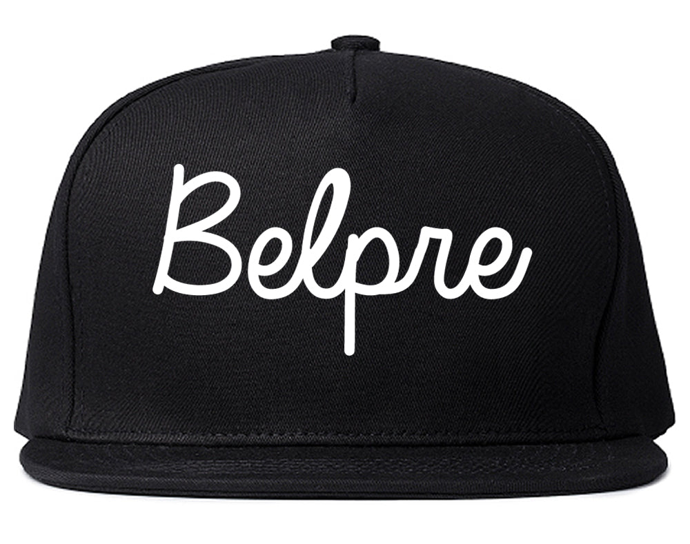Belpre Ohio OH Script Mens Snapback Hat Black