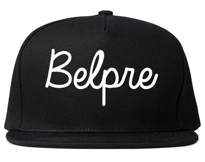 Belpre Ohio OH Script Mens Snapback Hat Black