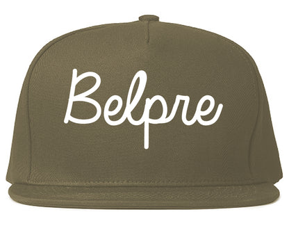 Belpre Ohio OH Script Mens Snapback Hat Grey