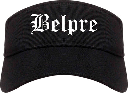 Belpre Ohio OH Old English Mens Visor Cap Hat Black