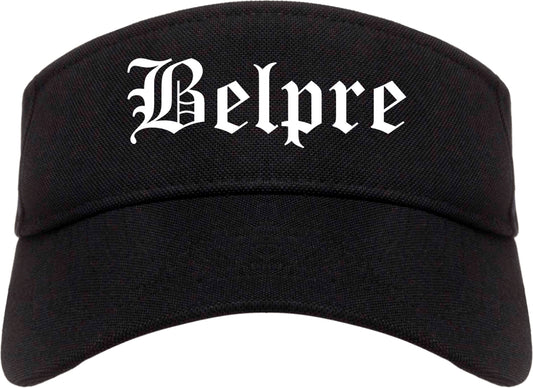Belpre Ohio OH Old English Mens Visor Cap Hat Black