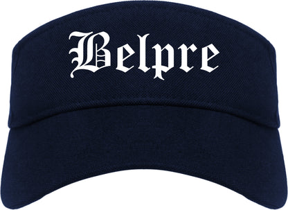 Belpre Ohio OH Old English Mens Visor Cap Hat Navy Blue