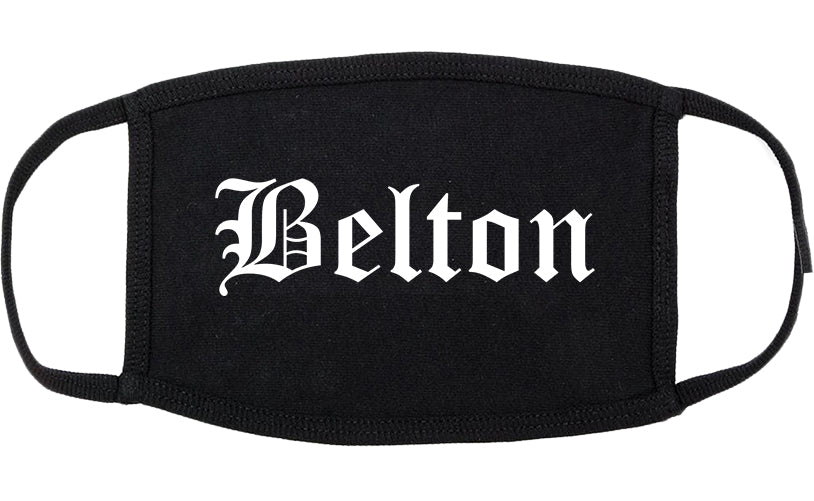 Belton Missouri MO Old English Cotton Face Mask Black
