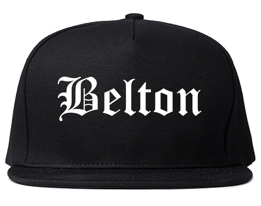 Belton Missouri MO Old English Mens Snapback Hat Black