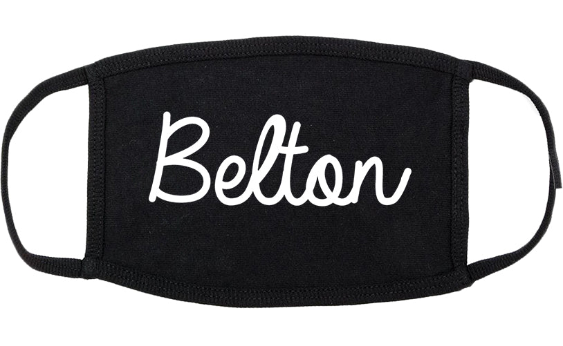 Belton Missouri MO Script Cotton Face Mask Black