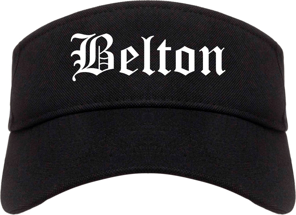 Belton Missouri MO Old English Mens Visor Cap Hat Black