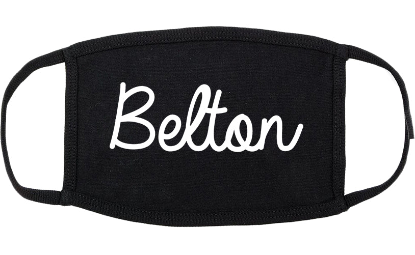 Belton South Carolina SC Script Cotton Face Mask Black